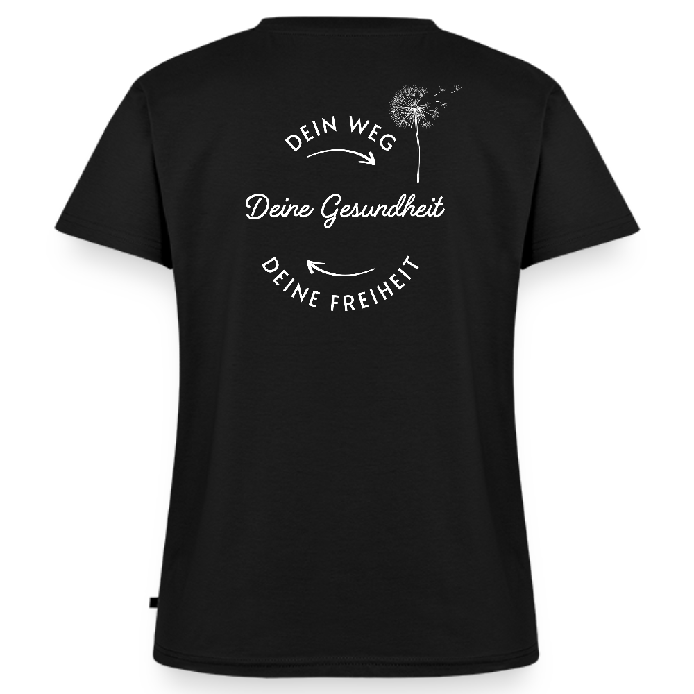 Gesundheit schafft Freiheit / 100% Bio Frauen Bio-T-Shirt mit V-Ausschnitt - Schwarz
