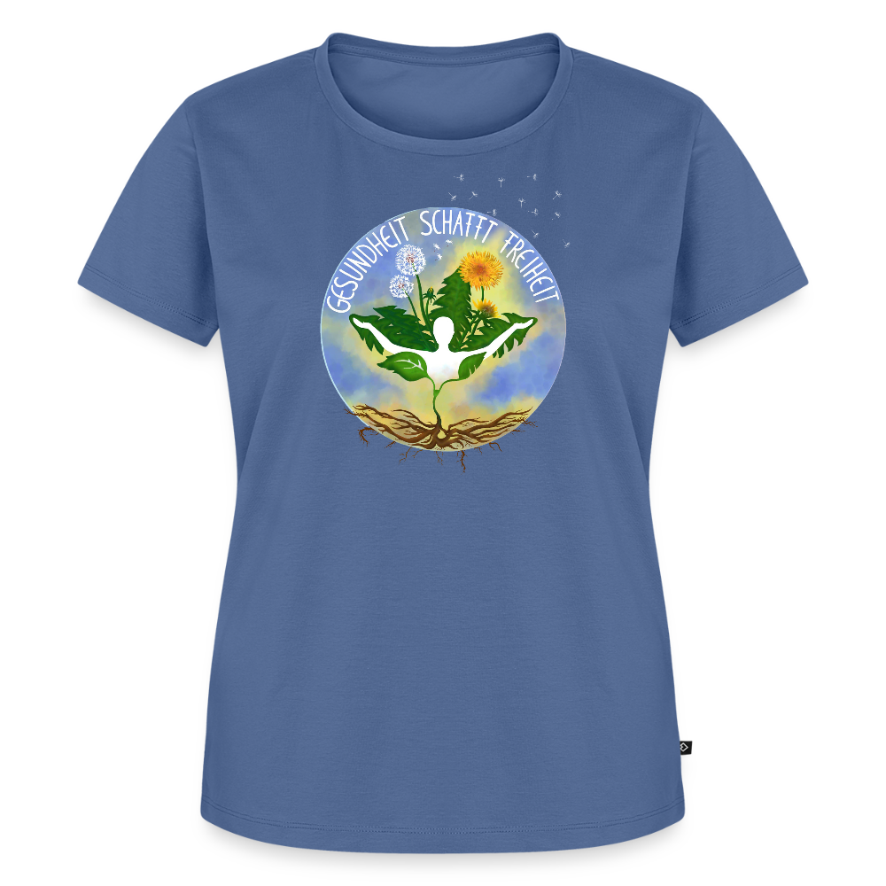 Gesundheit schafft Freiheit (Zurück zur Natur) / 100% Bio Frauen Premium T-Shirt (weiß) - Taubenblau