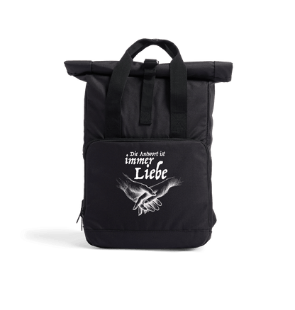 Black Antwort Recycled Twin handle Roll-Top Backpack
