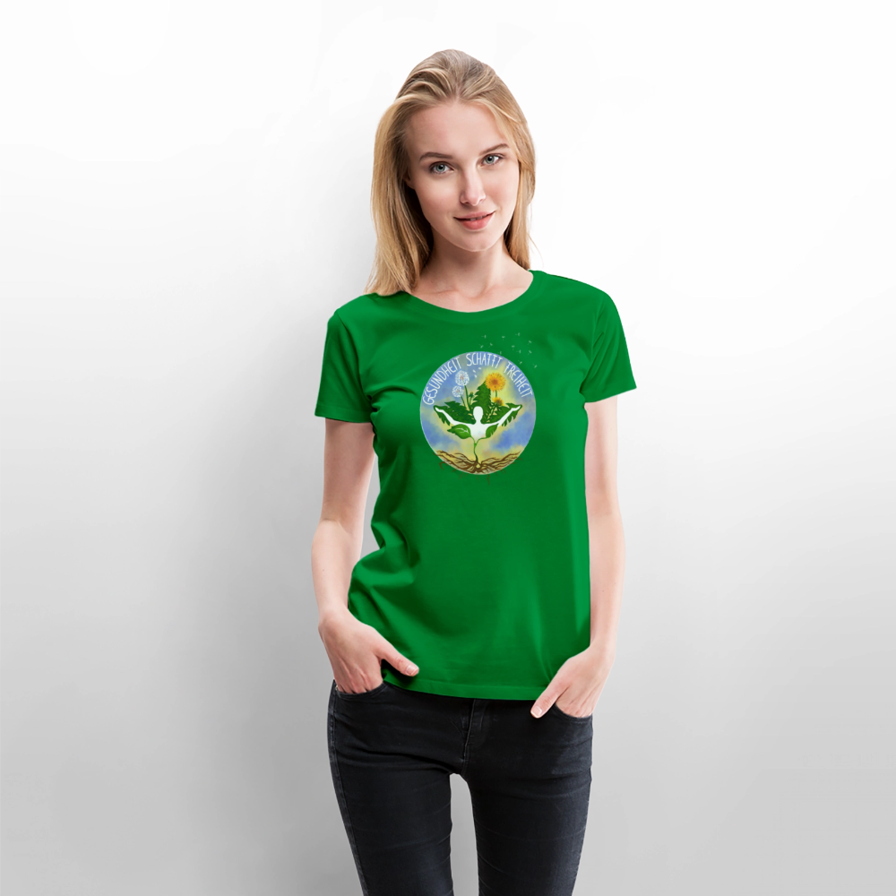 Gesundheit schafft Freiheit (Zurück zur Natur) / 100% Bio Frauen Premium T-Shirt (weiß) - Grün