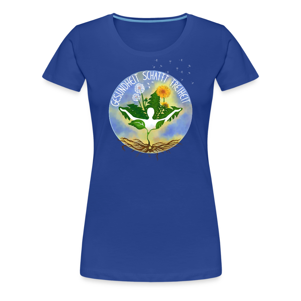 Gesundheit schafft Freiheit (1) / 100% Bio Frauen Premium T-Shirt (weiß) - Königsblau