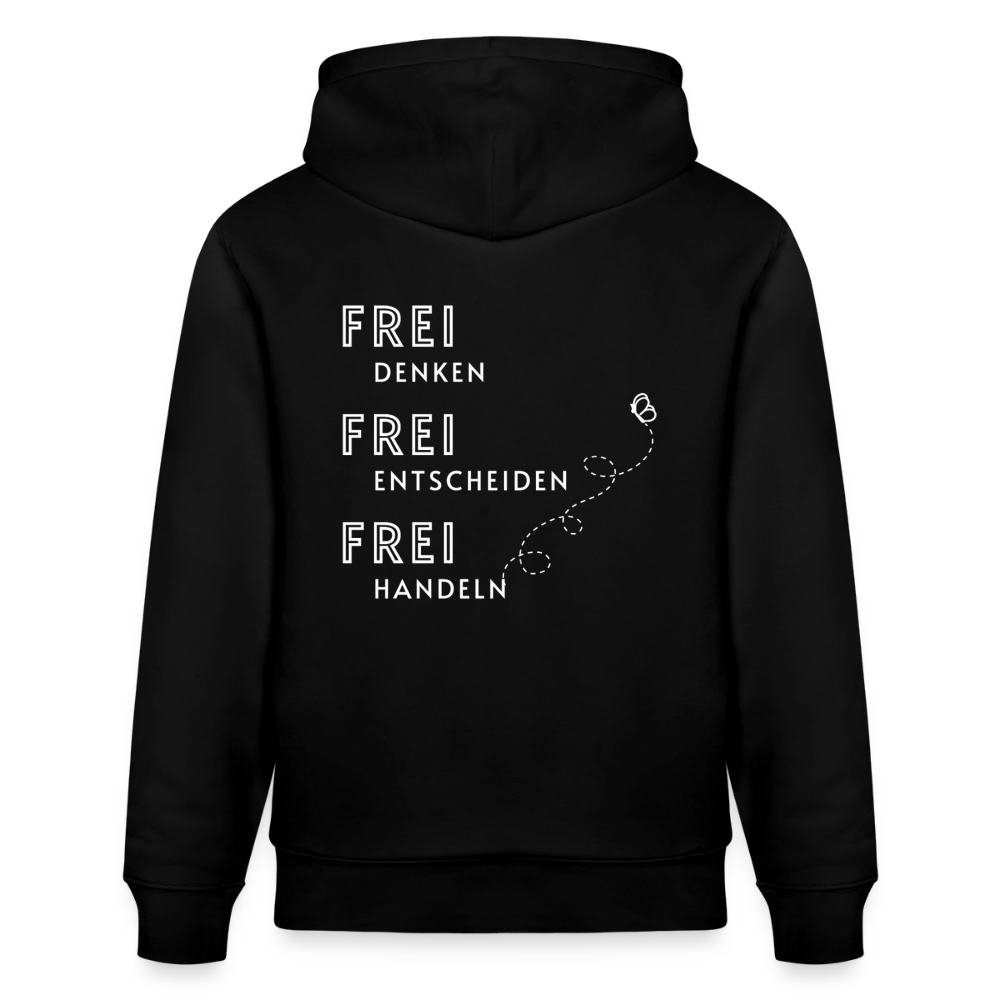 Gesundheit schafft Freiheit (FREI) / 100% Bio Unisex-Kapuzenpullover - Schwarz