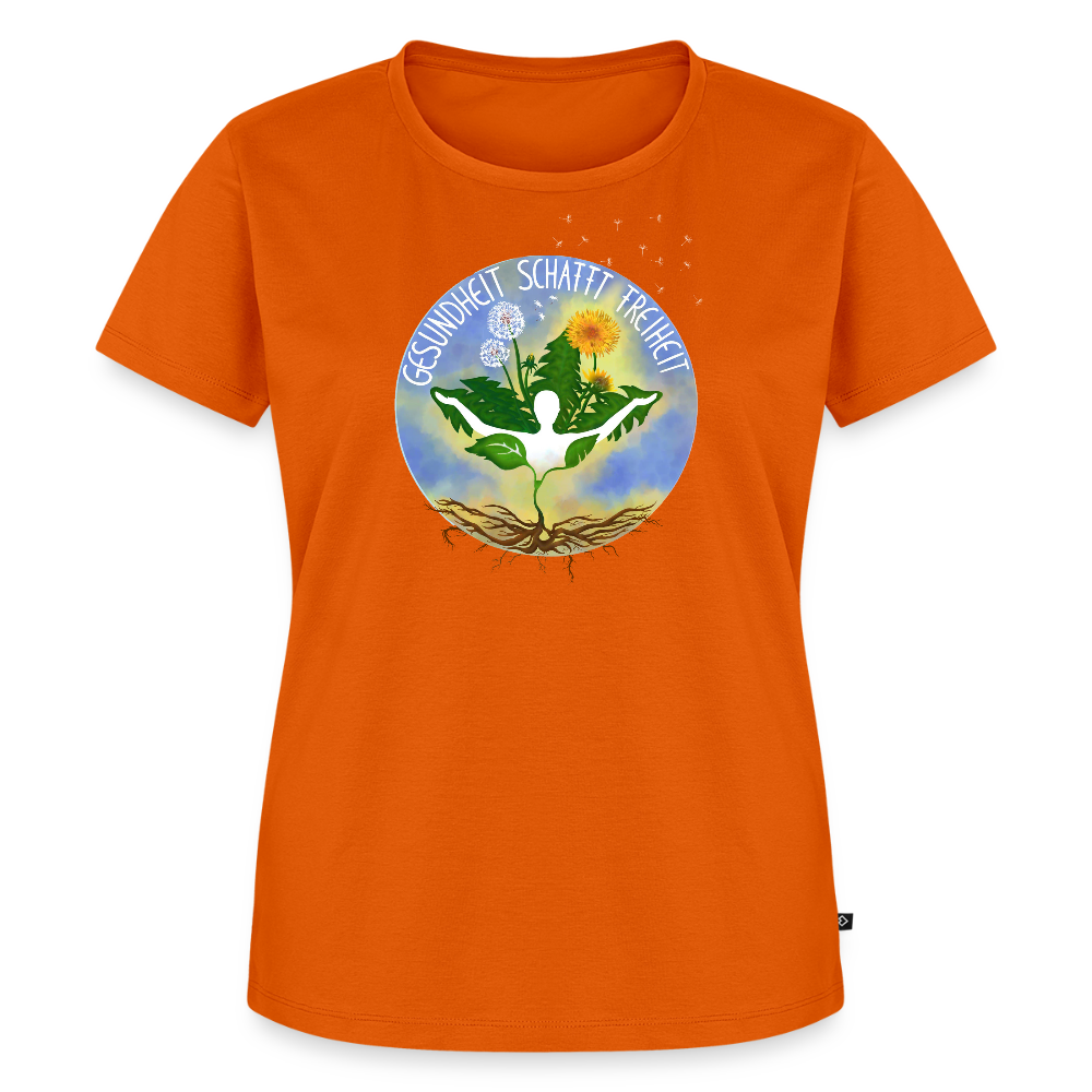 Gesundheit schafft Freiheit (Natur ist kein Trend) / 100% Bio Frauen Premium T-Shirt (weiß) - Orange 