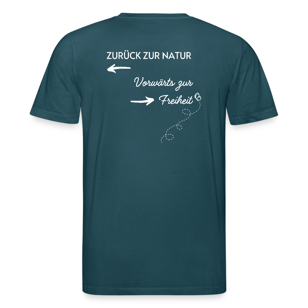 Gesundheit schafft Freiheit (Zurück zur Natur) / 100% Bio T-Shirt Herren - Dunkles Petrol