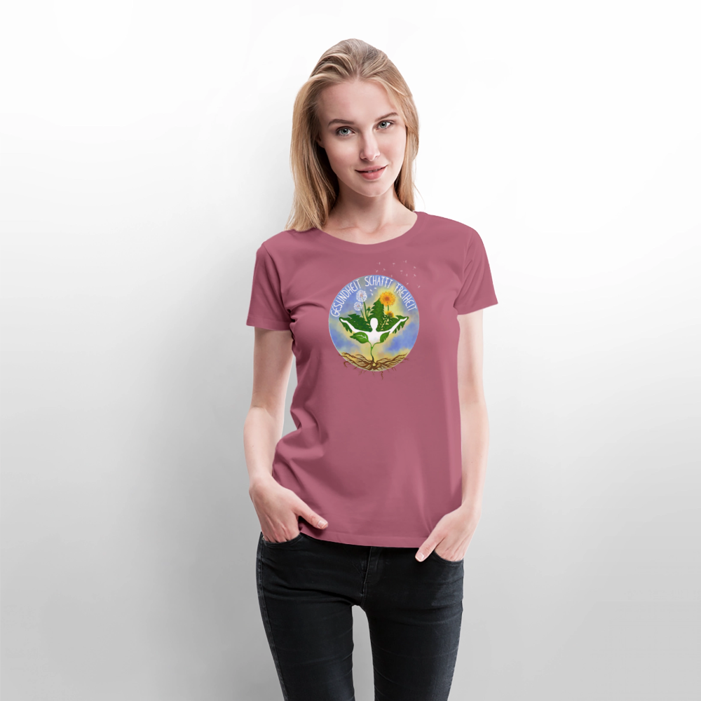 Gesundheit schafft Freiheit (FREI) / 100% Bio Frauen Premium T-Shirt (weiß) - Mauve