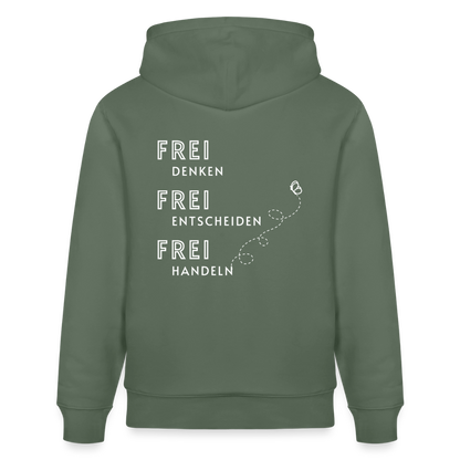 Gesundheit schafft Freiheit (FREI) / 100% Bio Unisex-Kapuzenpullover - Tanngrün