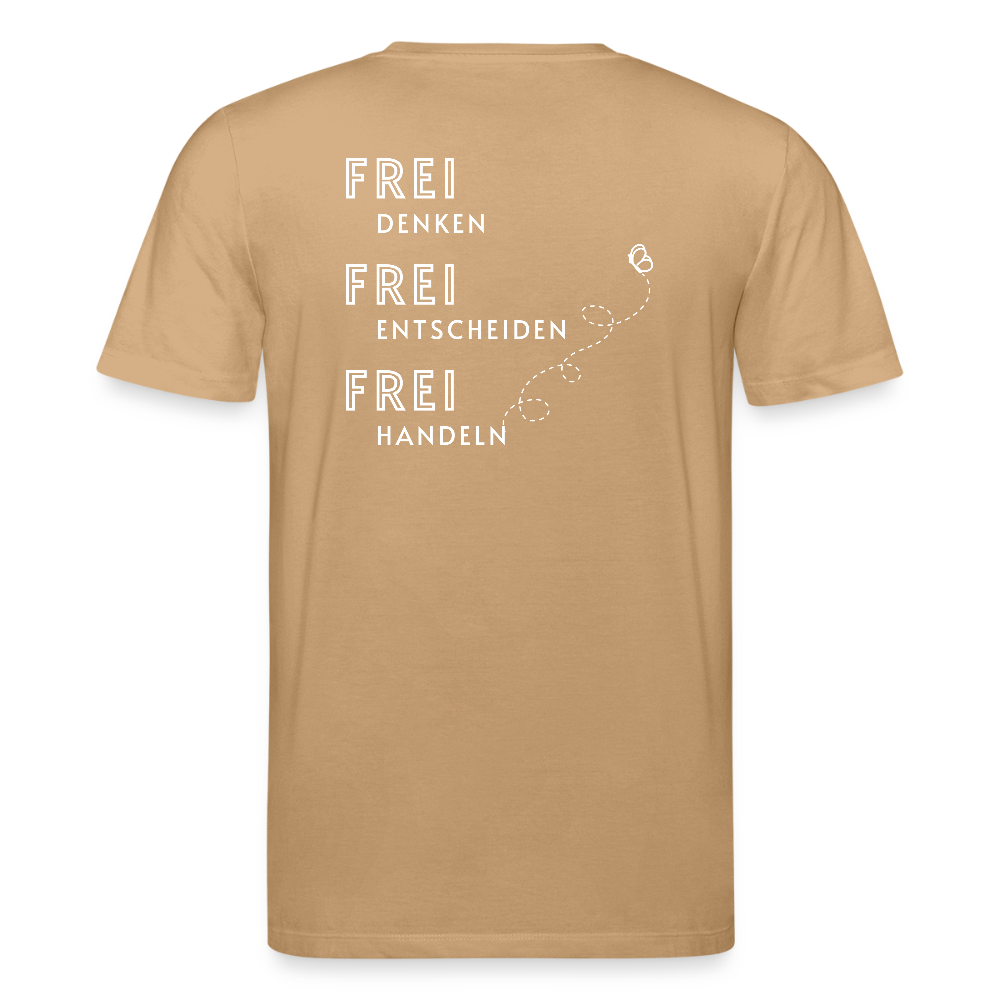 Gesundheit schafft Freiheit (FREI) / 100% Bio T-Shirt Herren - Karamell 