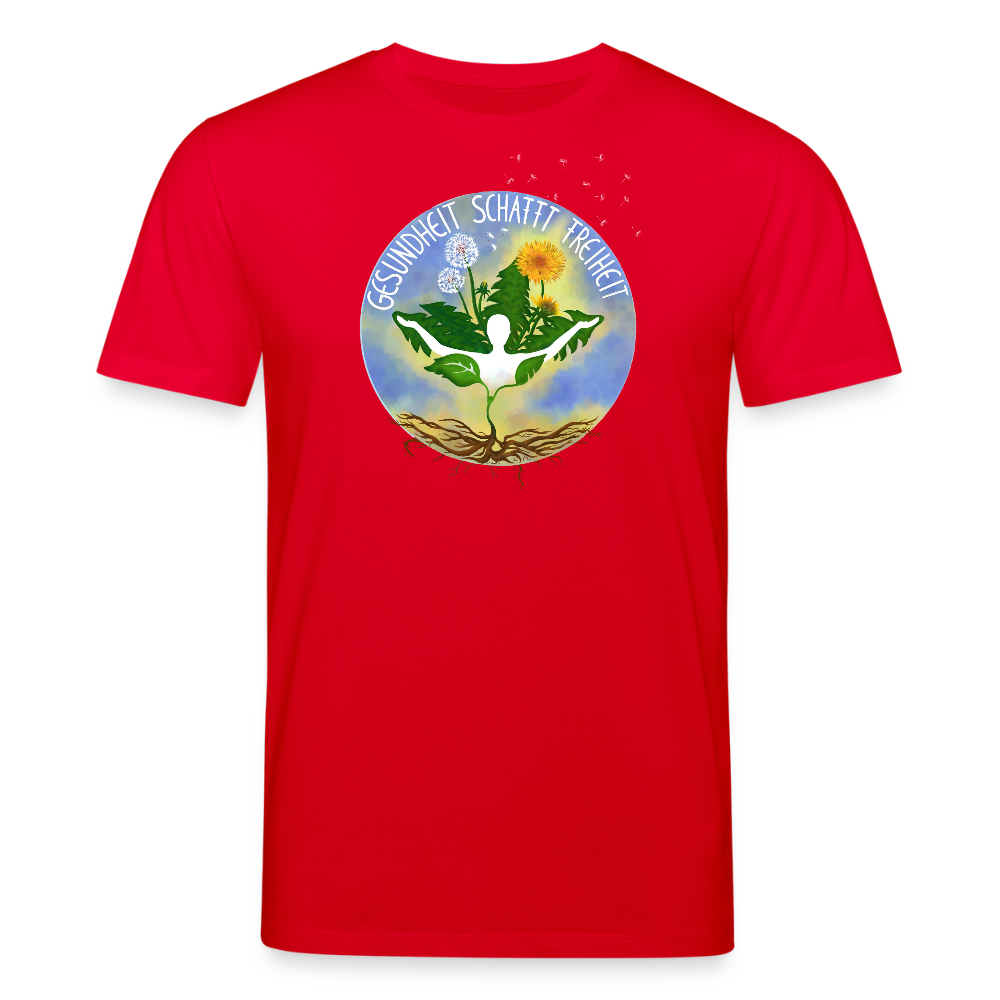 Gesundheit schafft Freiheit (FREI) / 100% Bio T-Shirt Herren - Rot