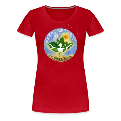 Gesundheit schafft Freiheit (1) / 100% Bio Frauen Premium T-Shirt (weiß) - Rot