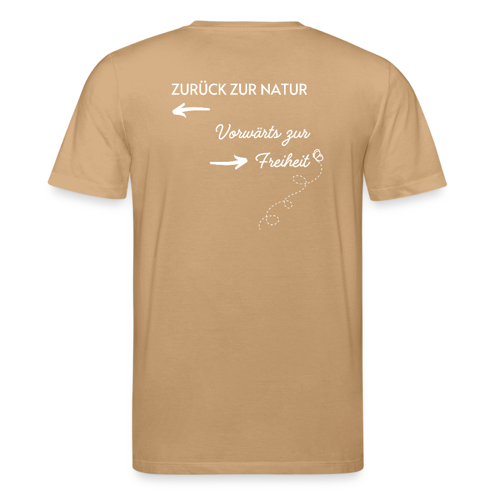 Gesundheit schafft Freiheit (Zurück zur Natur) / 100% Bio T-Shirt Herren - Karamell 