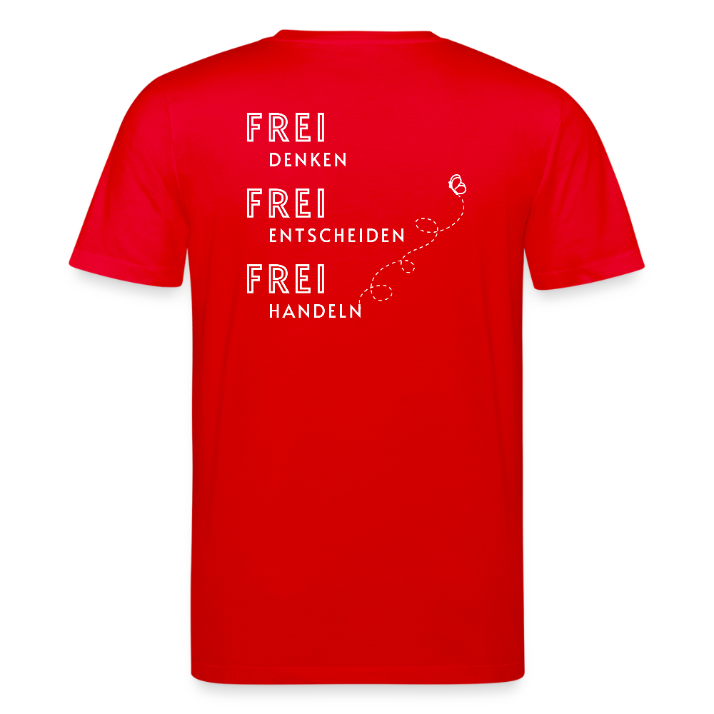 Gesundheit schafft Freiheit (FREI) / 100% Bio T-Shirt Herren - Rot
