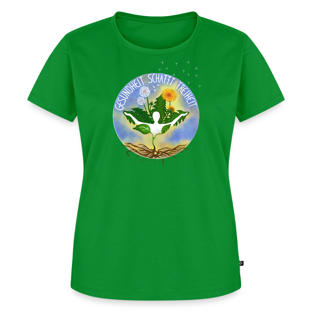 Gesundheit schafft Freiheit (FREI) / 100% Bio Frauen Premium T-Shirt (weiß) - Grün