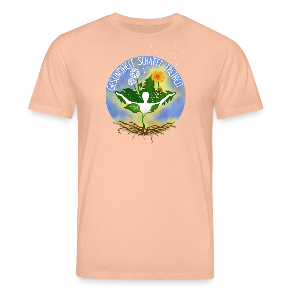 Gesundheit schafft Freiheit (Natürlich) / 100% Bio T-Shirt Herren - Pfirsich