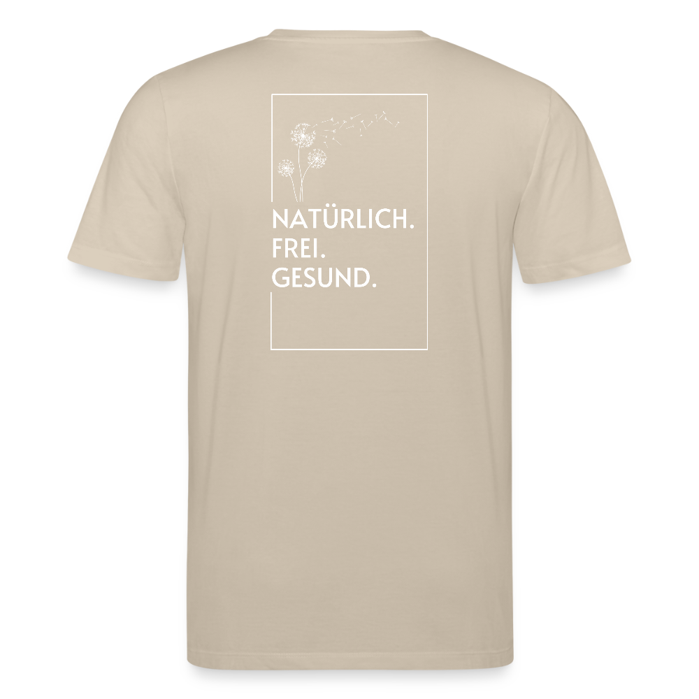Gesundheit schafft Freiheit (Natürlich) / 100% Bio T-Shirt Herren - Beige