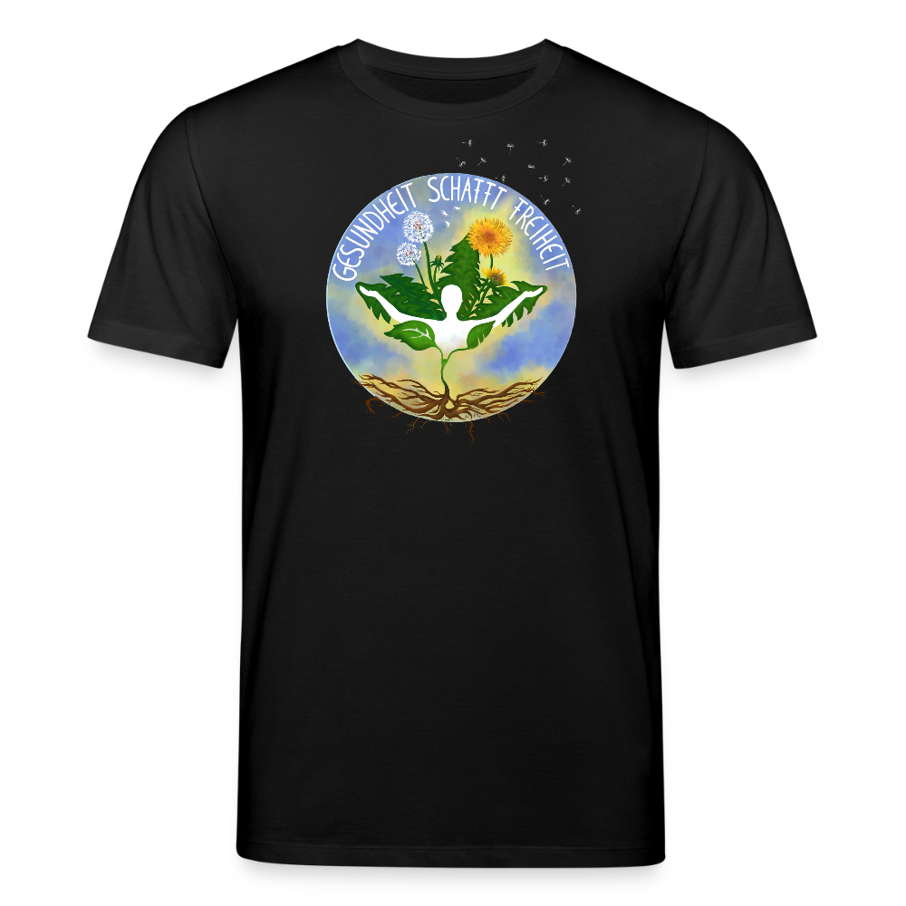 Gesundheit schafft Freiheit (Dein Weg) / 100% Bio T-Shirt Herren - Schwarz
