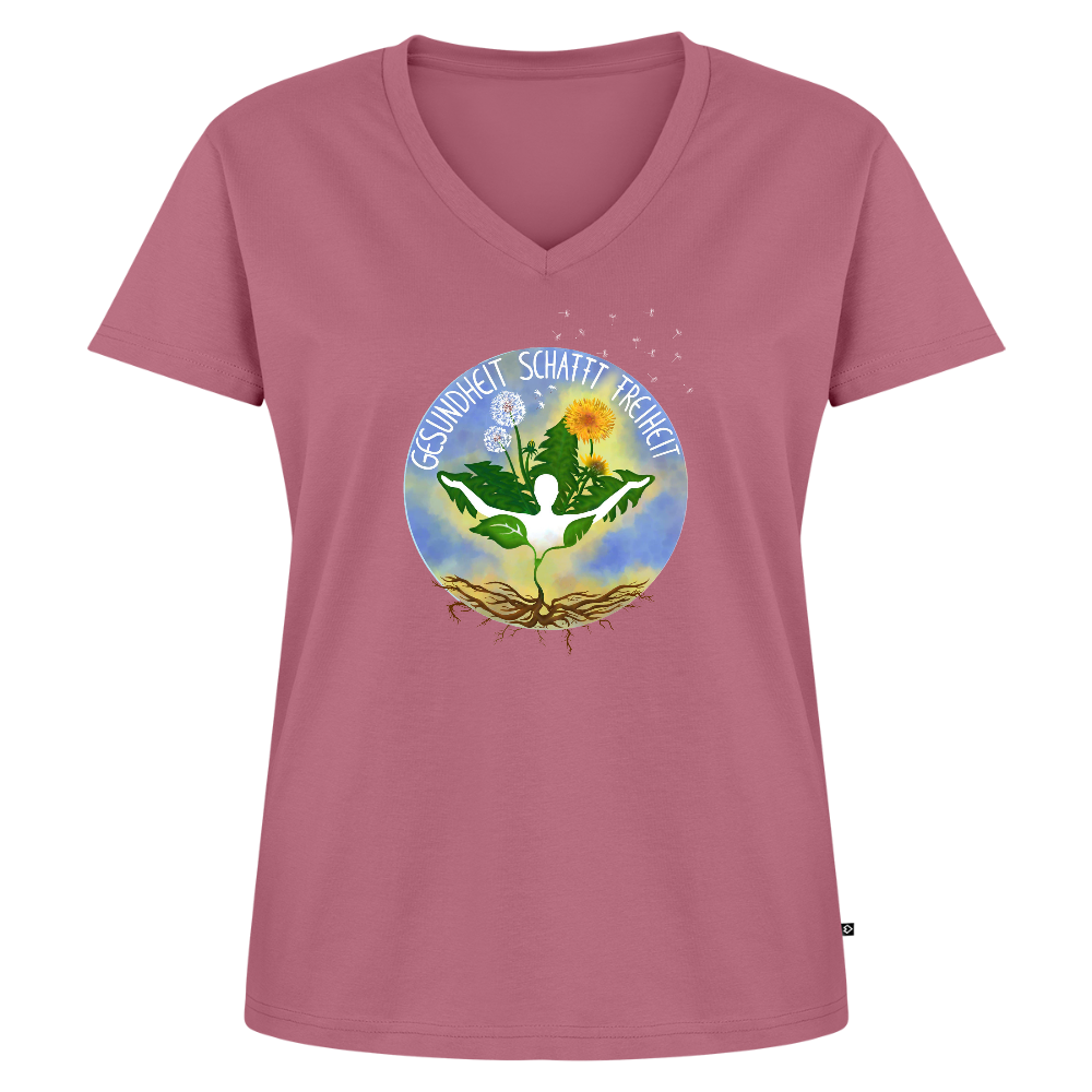 Gesundheit schafft Freiheit (Zurück zur Natur) / 100% Bio Frauen Bio-T-Shirt mit V-Ausschnitt - Mauve