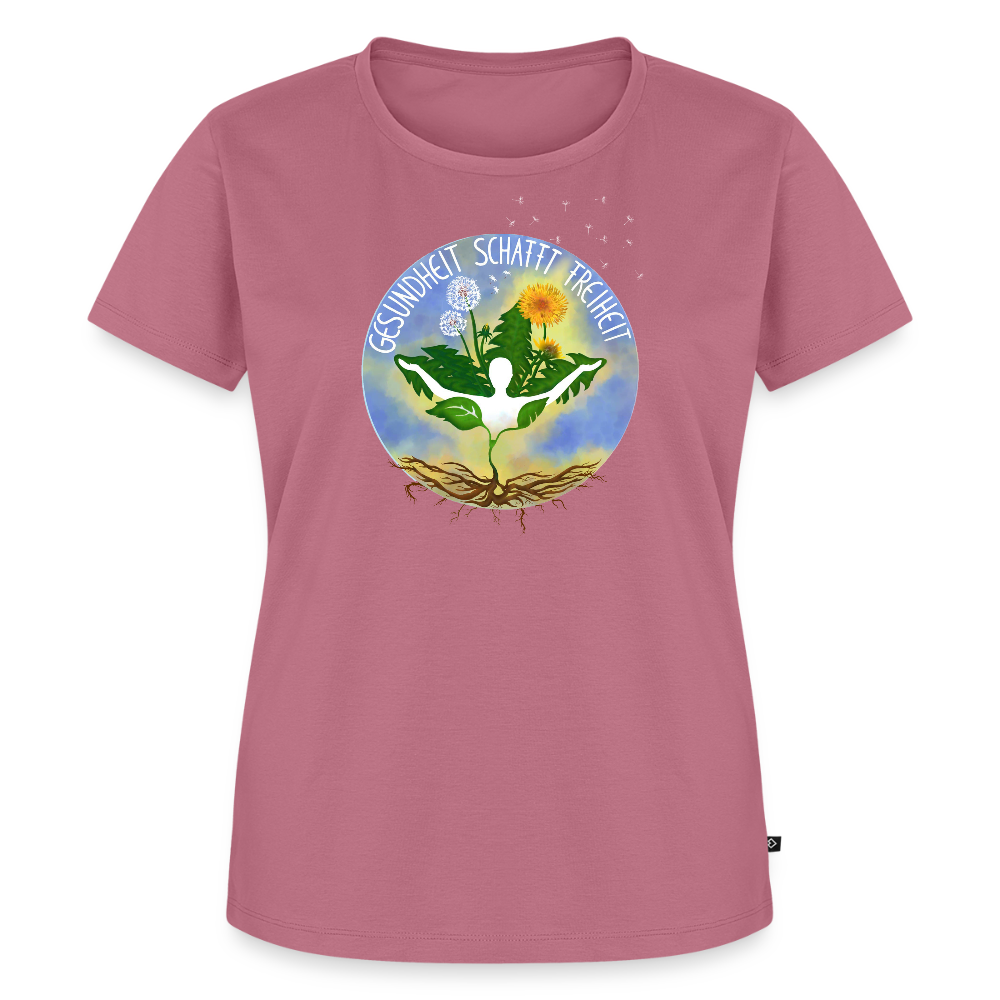 Gesundheit schafft Freiheit (Eins mit der Natur) / 100% Bio Frauen Premium T-Shirt (weiß) - Mauve