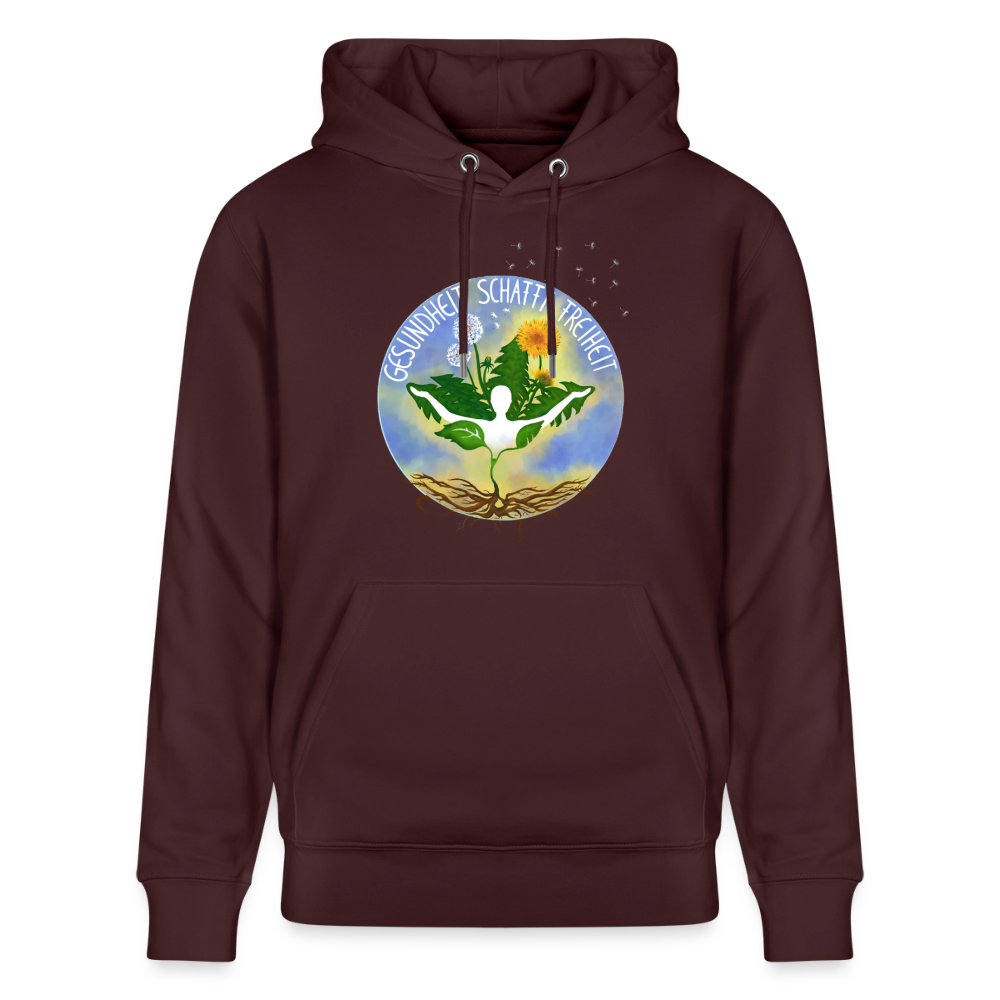 Gesundheit schafft Freiheit (FREI) / 100% Bio Unisex-Kapuzenpullover - Maroon