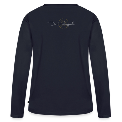 Nur 3 Trōpfen - Frauen Premium Langarmshirt - Navy