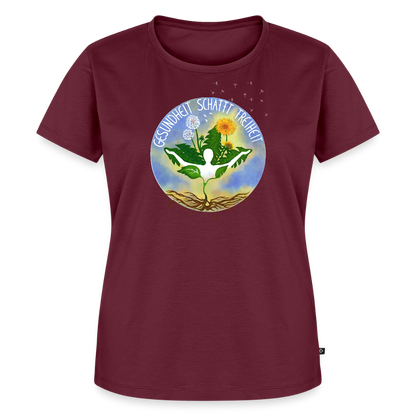 Gesundheit schafft Freiheit (Natur ist kein Trend) / 100% Bio Frauen Premium T-Shirt (weiß) - Burgunderrot