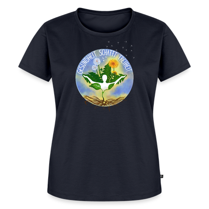 Gesundheit schafft Freiheit (Natürlich) / 100% Bio Frauen Premium T-Shirt (weiß) - Navy