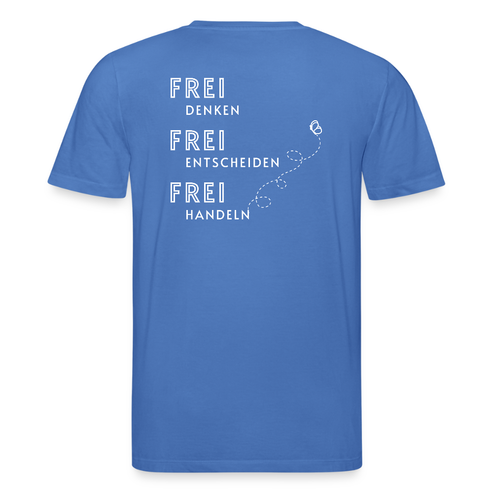Gesundheit schafft Freiheit (FREI) / 100% Bio T-Shirt Herren - Achtsames Blau