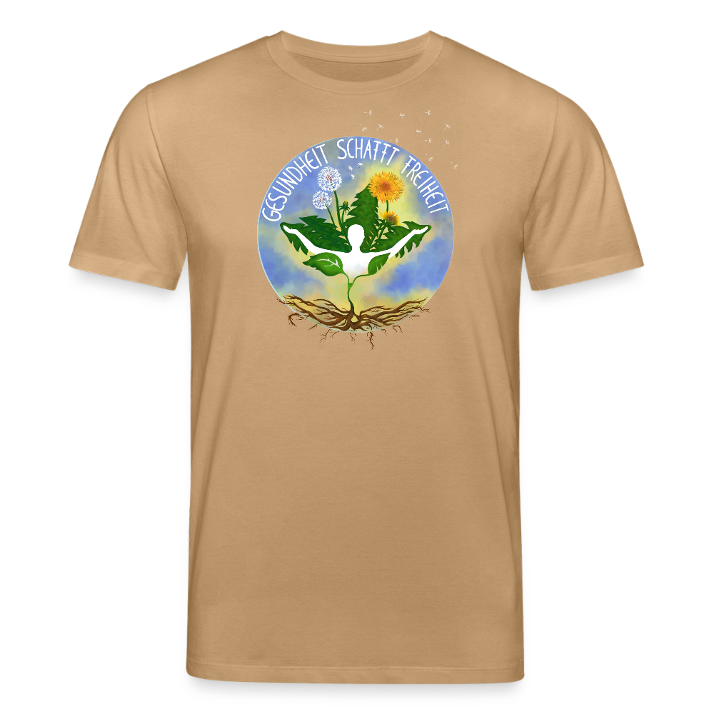 Gesundheit schafft Freiheit (Natürlich) / 100% Bio T-Shirt Herren - Karamell 