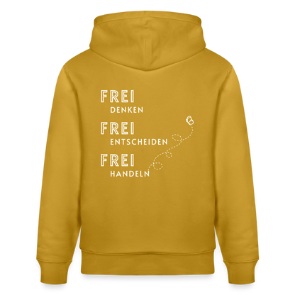 Gesundheit schafft Freiheit (FREI) / 100% Bio Unisex-Kapuzenpullover - Ocker