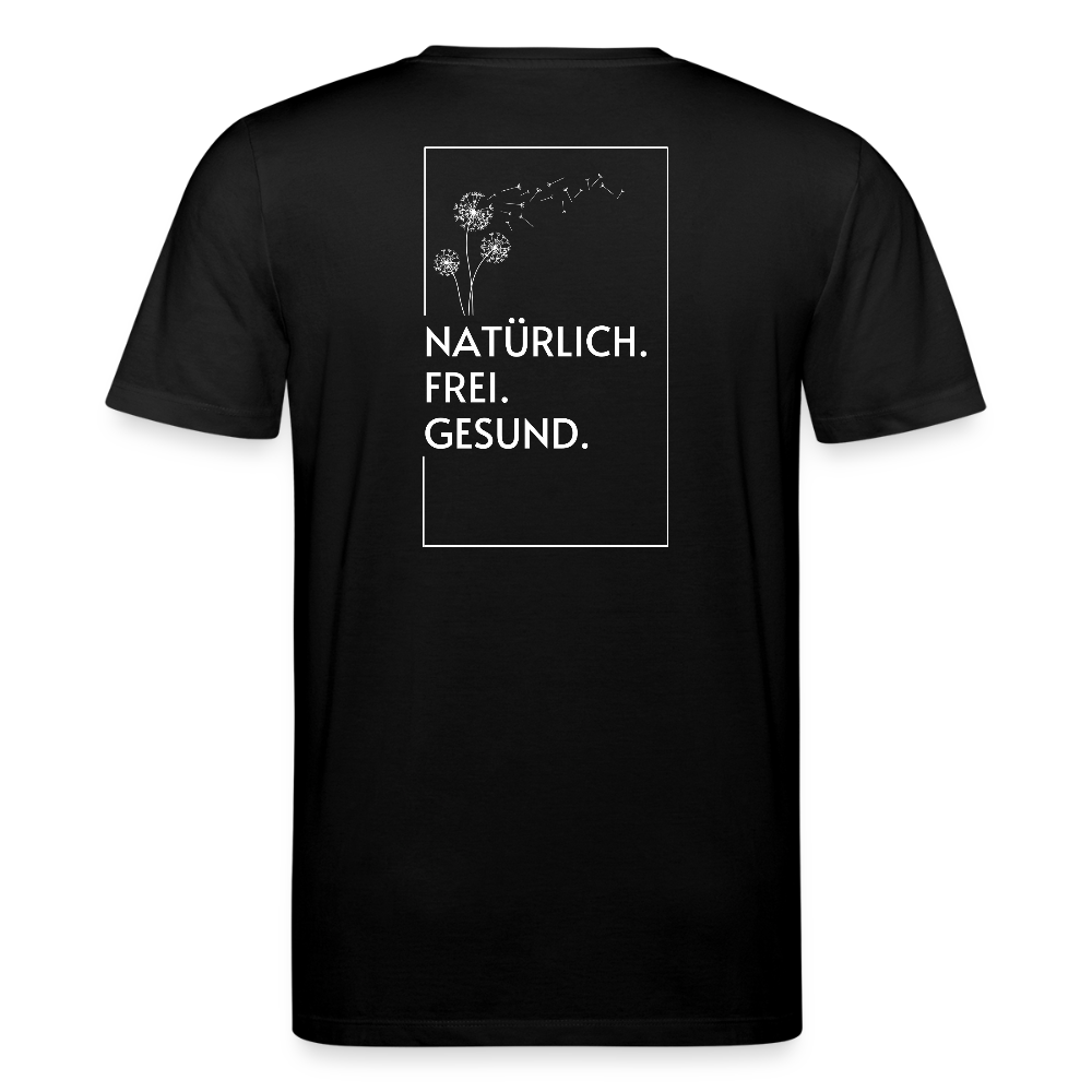 Gesundheit schafft Freiheit (Natürlich) / 100% Bio T-Shirt Herren - Schwarz