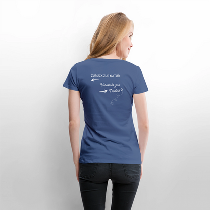 Gesundheit schafft Freiheit (Zurück zur Natur) / 100% Bio Frauen Premium T-Shirt (weiß) - Taubenblau