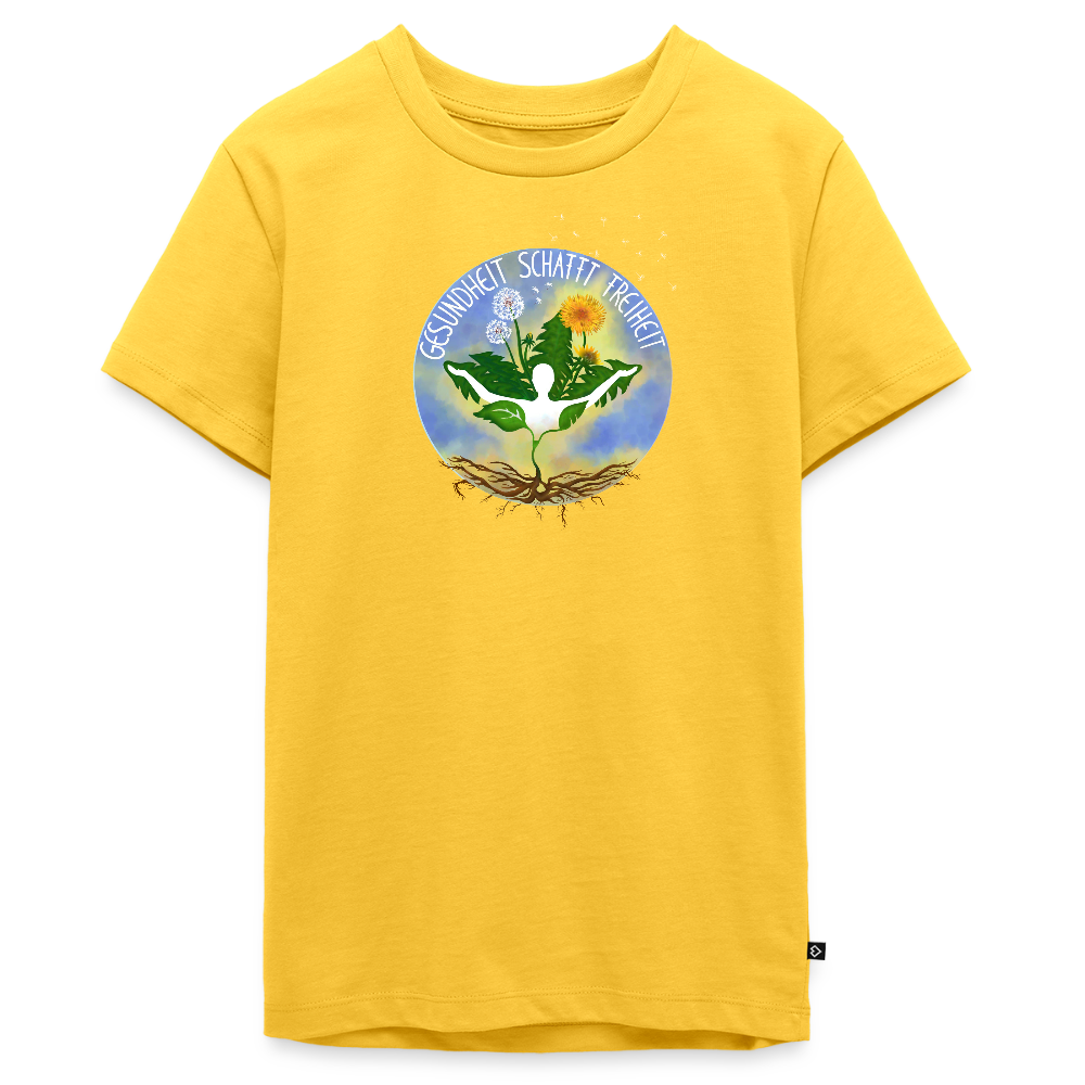 Gesundheit schafft Freiheit (Stark wie Löwenzahn) / Teenager Premium T-Shirt - Gelb