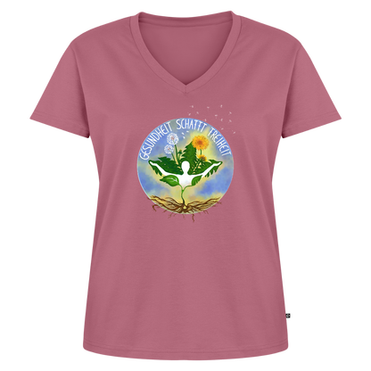Gesundheit schafft Freiheit / 100% Bio Frauen Bio-T-Shirt mit V-Ausschnitt - Mauve