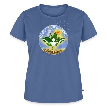 Gesundheit schafft Freiheit (Natürlich) / 100% Bio Frauen Premium T-Shirt (weiß) - Taubenblau