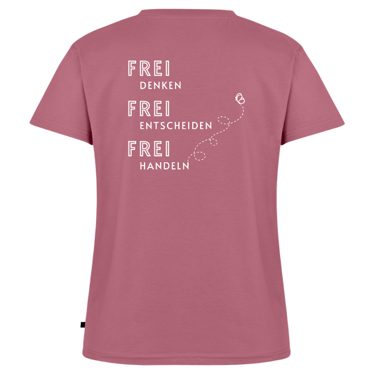 Gesundheit schafft Freiheit (FREI) / 100% Bio Frauen Bio-T-Shirt mit V-Ausschnitt - Mauve