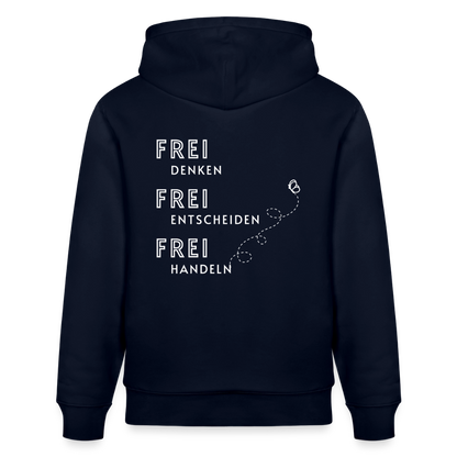 Gesundheit schafft Freiheit (FREI) / 100% Bio Unisex-Kapuzenpullover - Navy