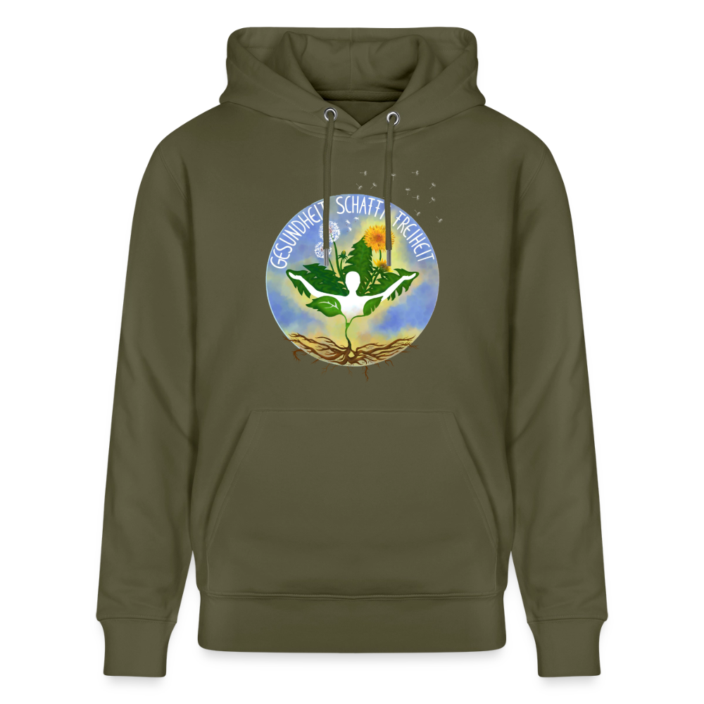 Gesundheit schafft Freiheit (FREI) / 100% Bio Unisex-Kapuzenpullover - Khaki Grün