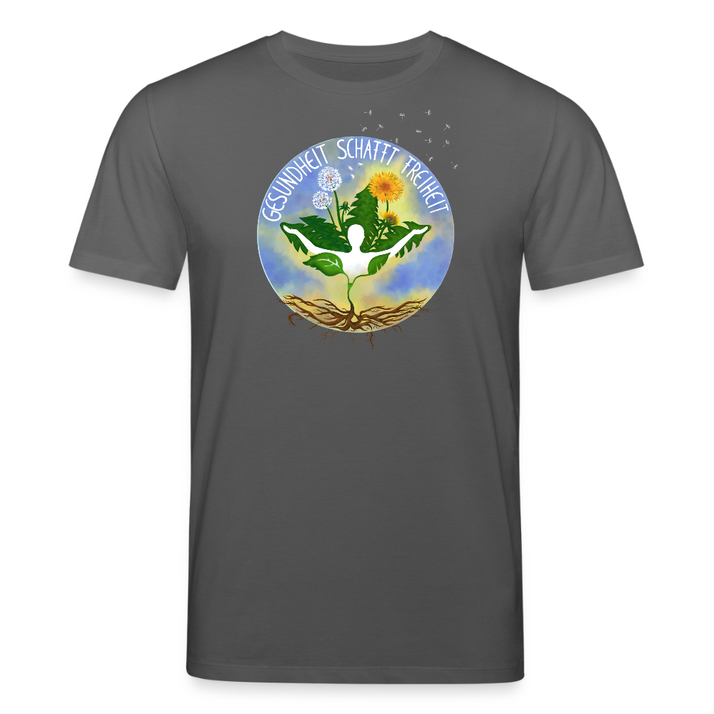 Gesundheit schafft Freiheit (FREI) / 100% Bio T-Shirt Herren - Anthrazit