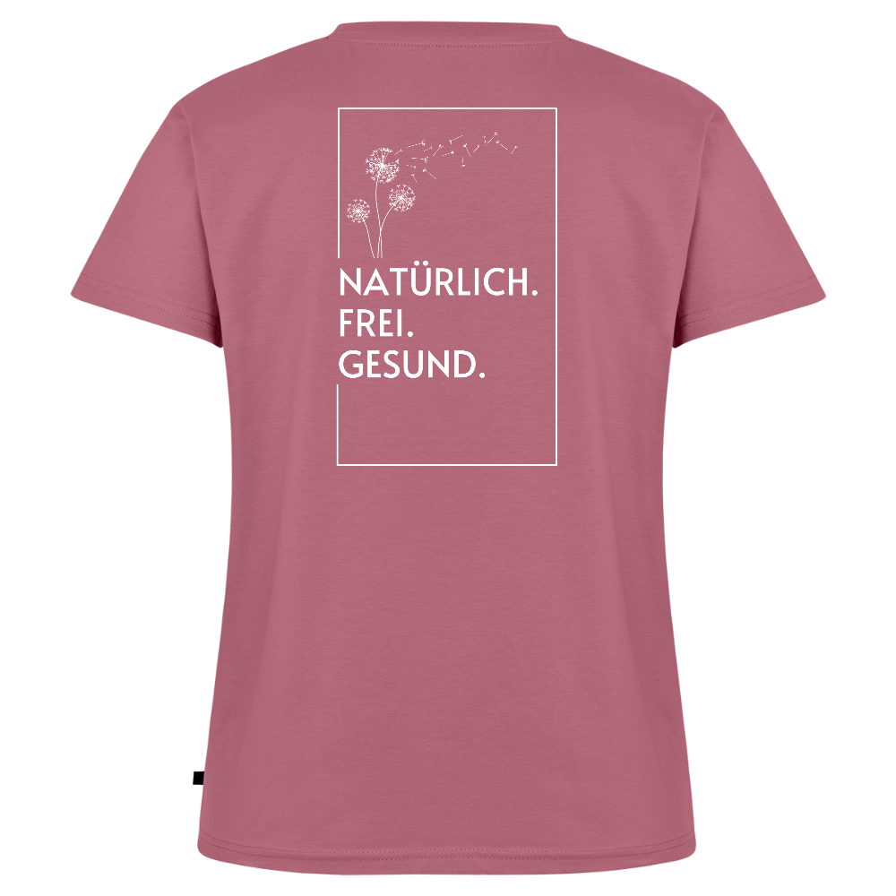 Gesundheit schafft Freiheit (Natürlich) / 100% Bio Frauen Bio-T-Shirt mit V-Ausschnitt - Mauve