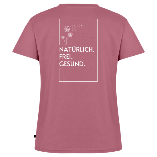Gesundheit schafft Freiheit (Natürlich) / 100% Bio Frauen Bio-T-Shirt mit V-Ausschnitt - Mauve