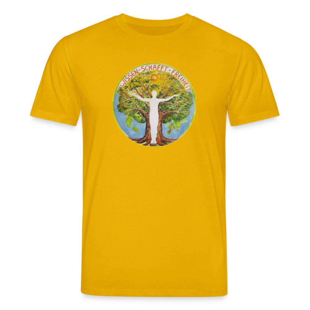 Wissen schafft Freiheit (Natürlich) / 100% Bio T-Shirt Herren - Spektralgelb