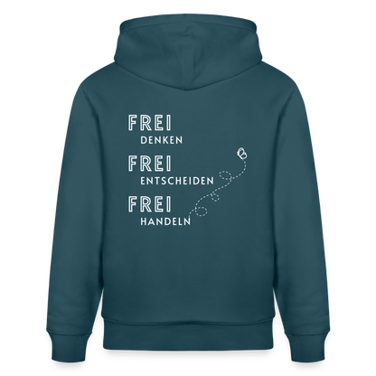Gesundheit schafft Freiheit (FREI) / 100% Bio Unisex-Kapuzenpullover - Dunkles Petrol