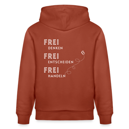 Gesundheit schafft Freiheit (FREI) / 100% Bio Unisex-Kapuzenpullover - Terrakotta
