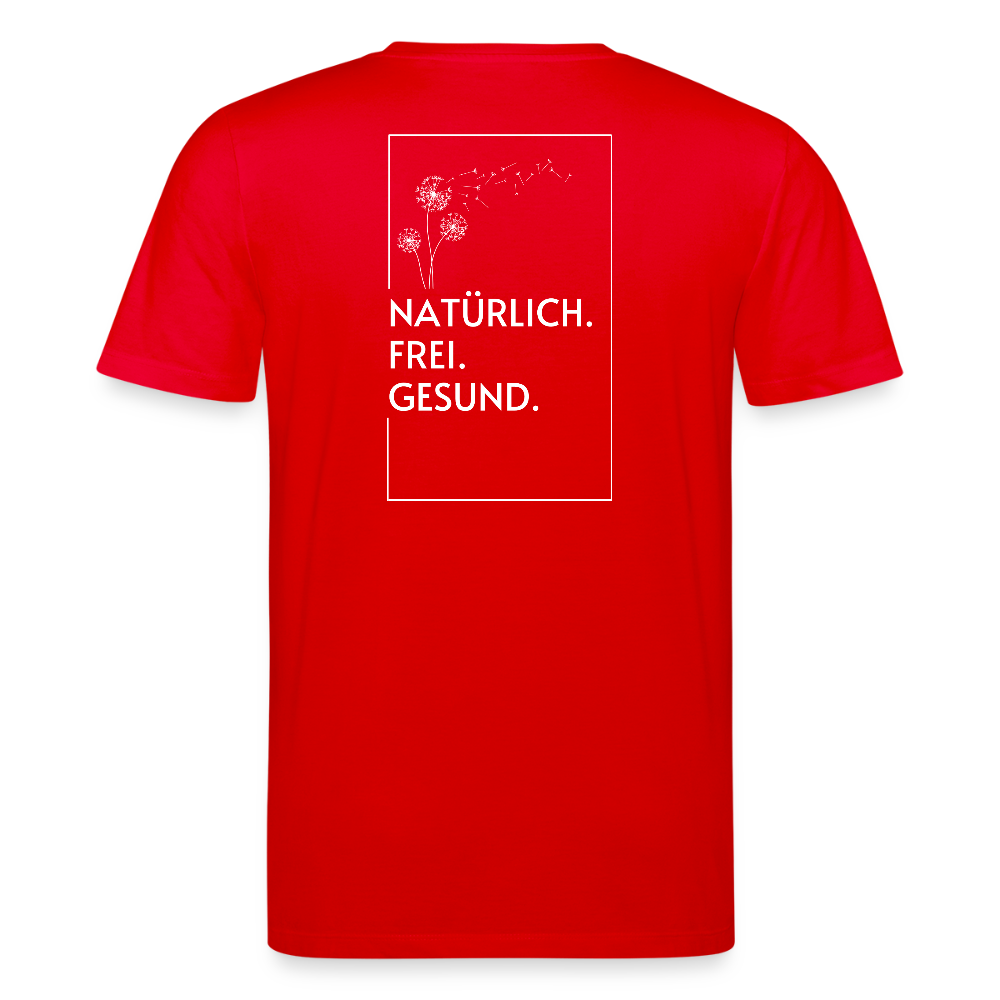 Gesundheit schafft Freiheit (Natürlich) / 100% Bio T-Shirt Herren - Rot
