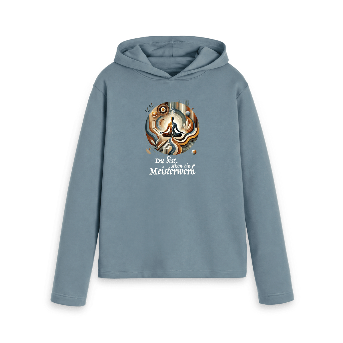 Stone Blue Printed Hoody Front