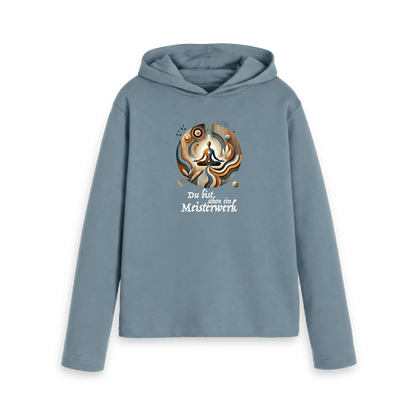 Stone Blue Printed Hoody Front