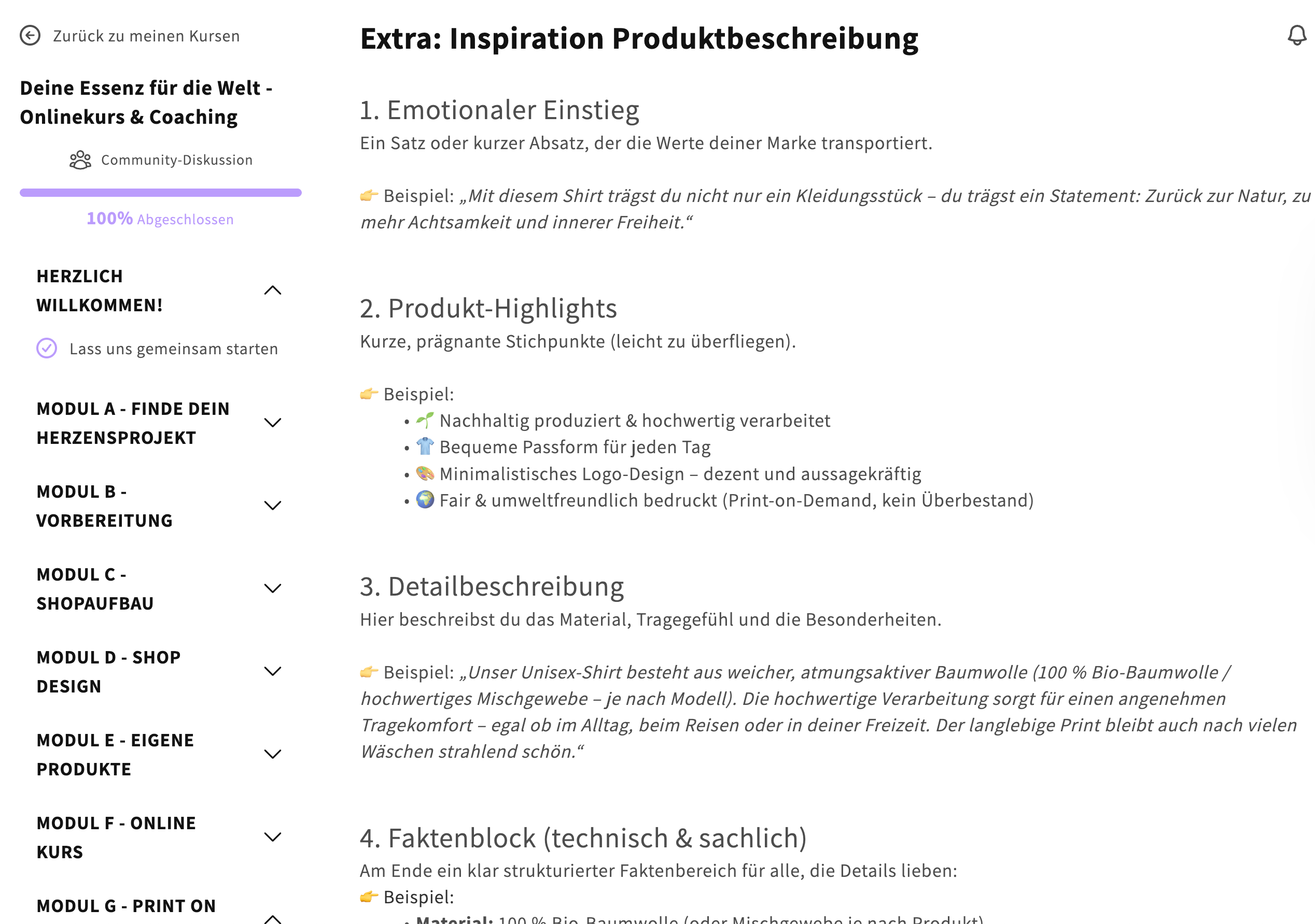 Deine Essens für die Welt - Onlinekurs (Shopify)