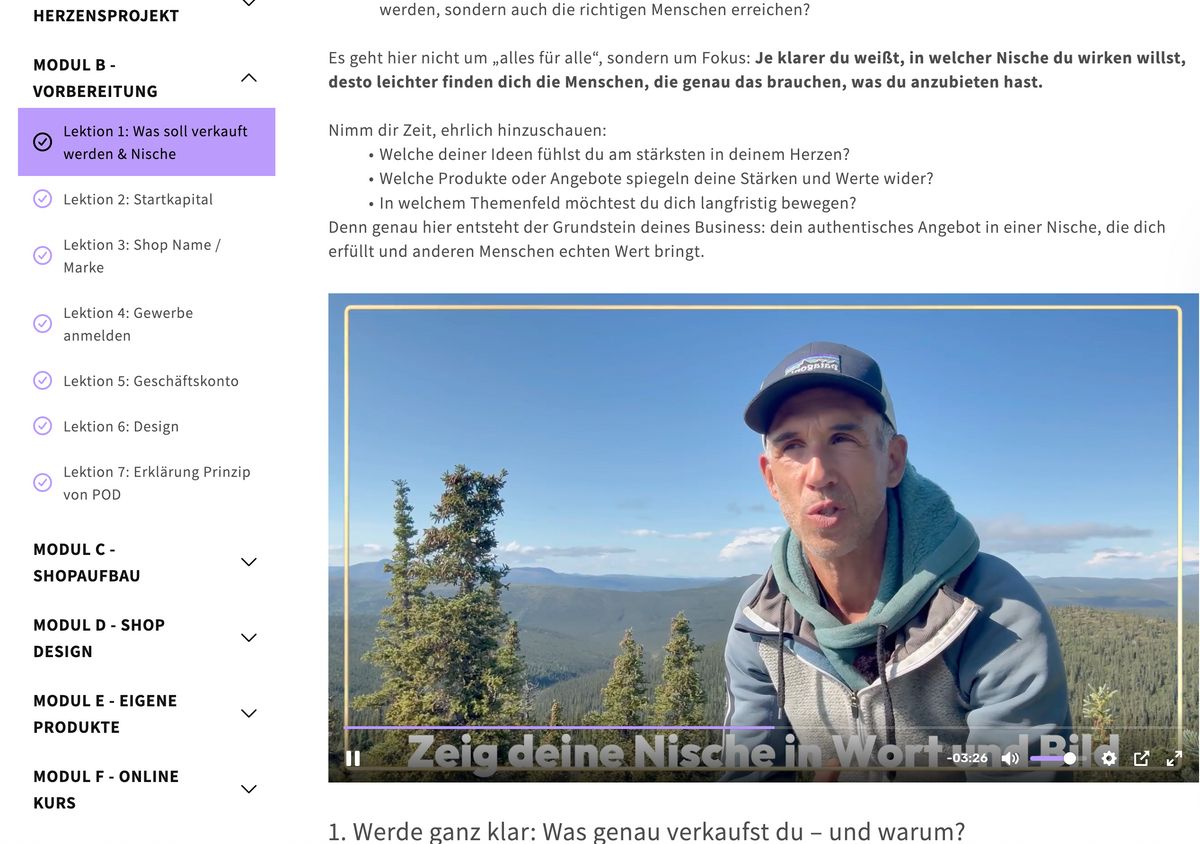 Deine Essens für die Welt - Onlinekurs (Shopify)