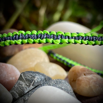 Armband - neongrün & dunkelblaues