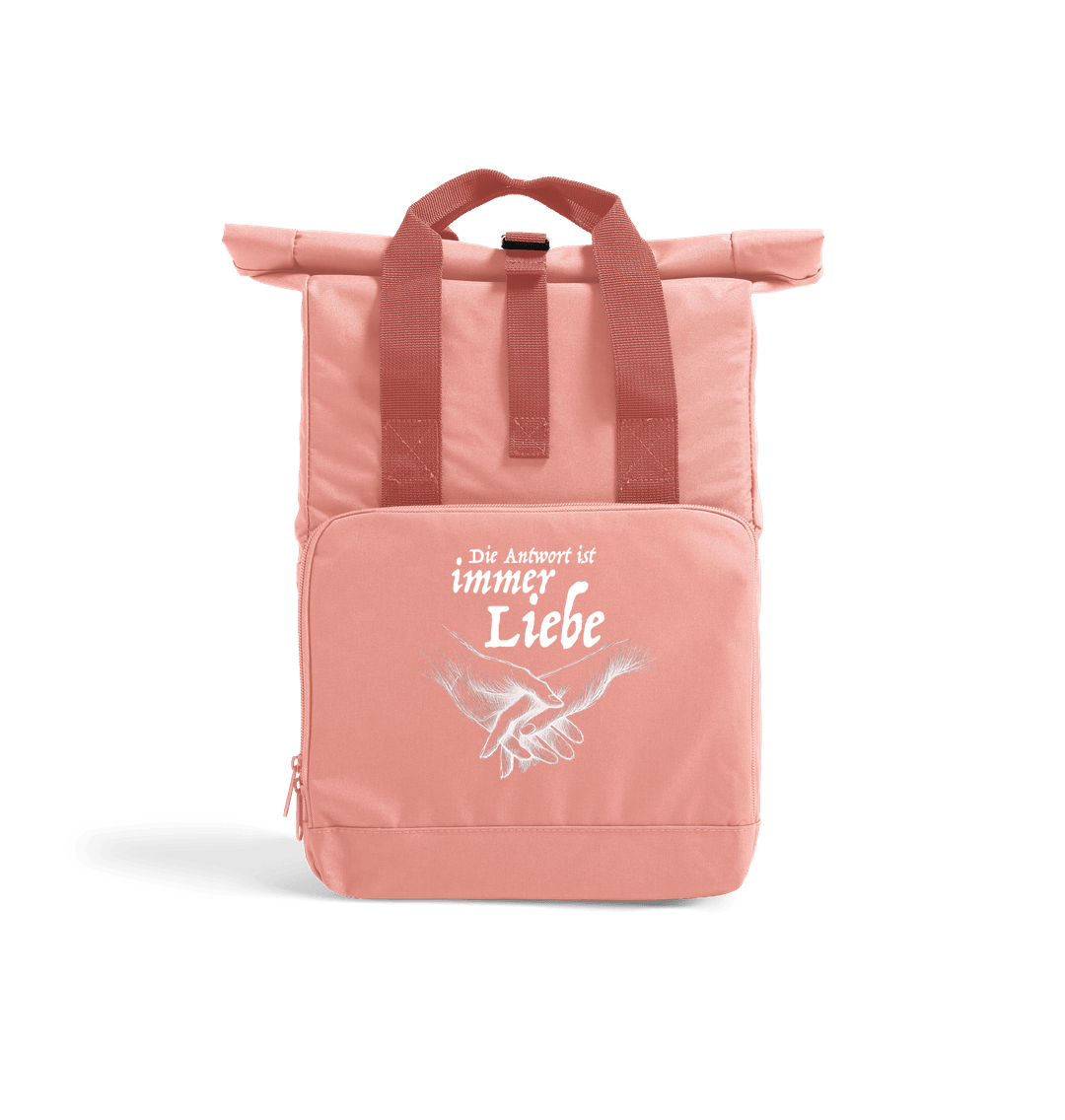 Blush Pink Antwort Recycled Twin handle Roll-Top Backpack